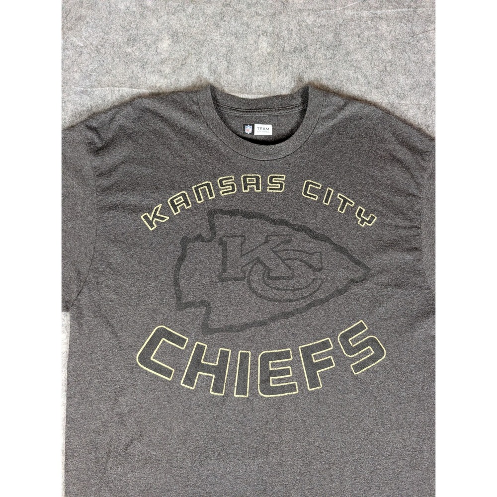 NFL Team Apparel Kansas City Chiefs Mens Long Sleeve Graphic T-Shirt Charcoal XL - Picture 5 of 10